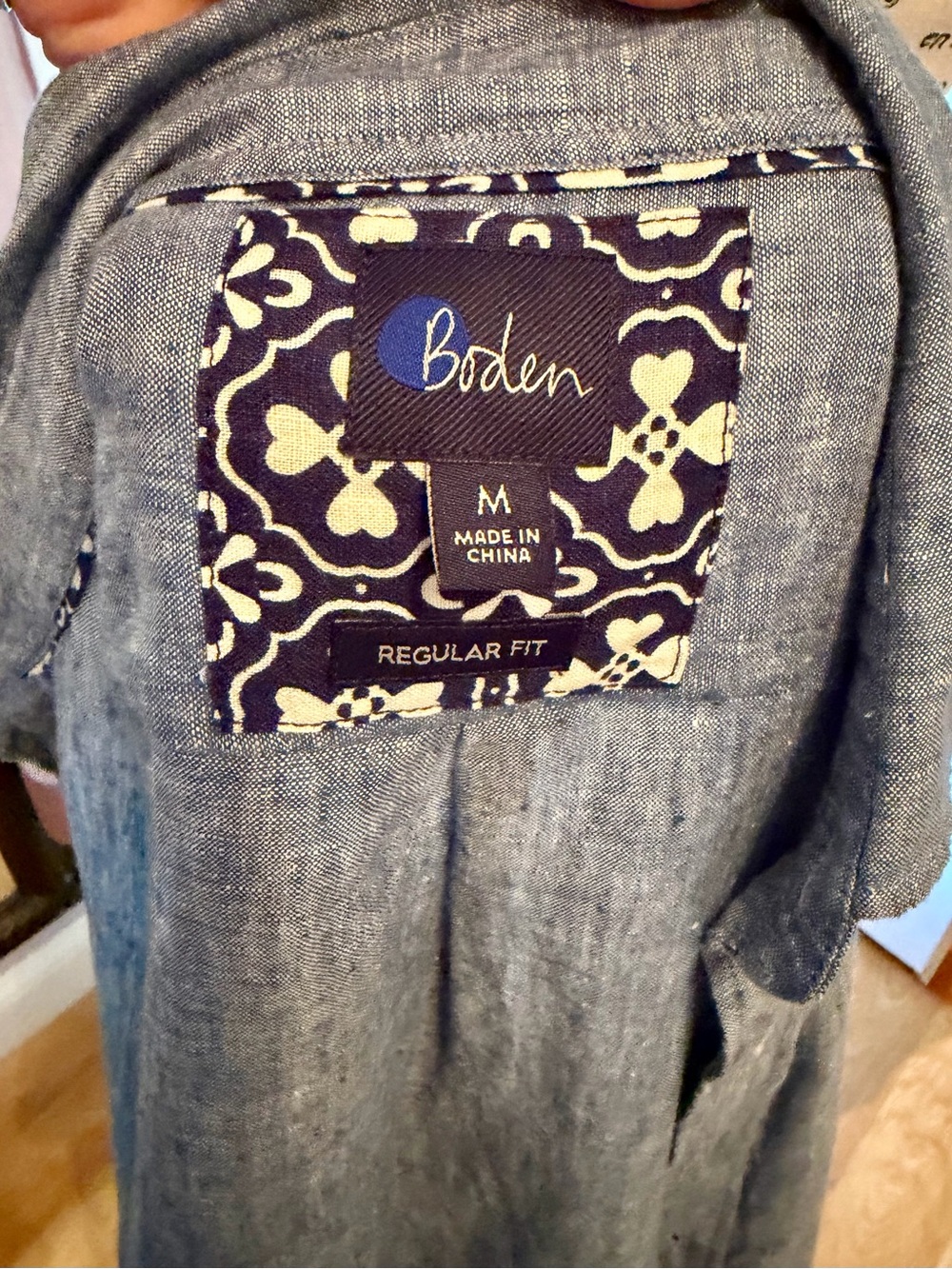 Men’s Boden Light Blue linen/chambray button down Shirt